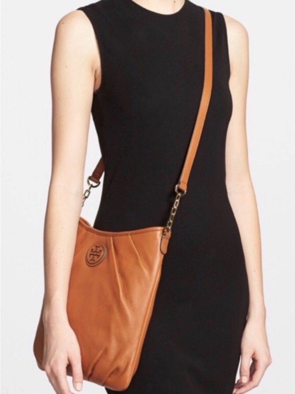 Tory Burch Tan Leather Crossbody Shoulder Bag